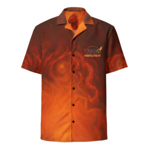 Flammenmeer mit Phoenix - Unisex Hemd mit Knöpfen mit Werbung