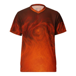 Flammenmeer mit Phoenix  - Recyceltes Unisex-Trikot mit Allover-Druck
