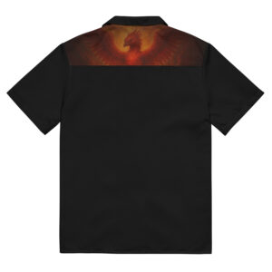 Phoenix - Dunkle-Aura - Unisex Hemd mit Knöpfen mit Werbung