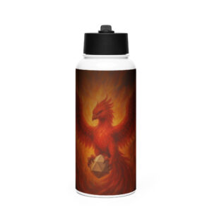 Phoenix  - Fantasy Edelstahl Trinkflasche mit Strohhalm