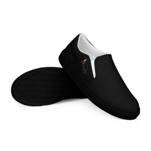 Würfelfuchs-Logo - Herren-Canvas-Slipper schwarz