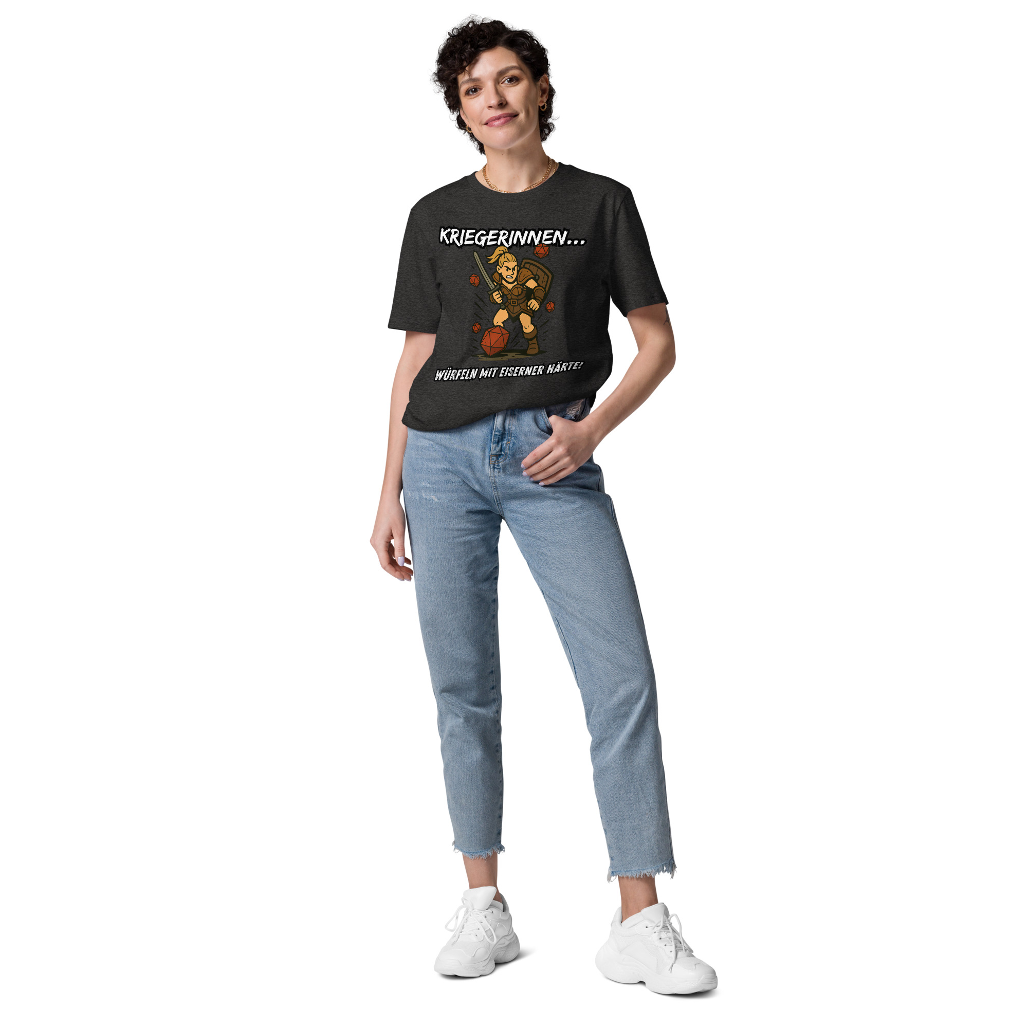 Kriegerinnen würfeln mit eiserner Härte - DTF-Unisex-Bio-Baumwoll-T-Shirt – Bild 5