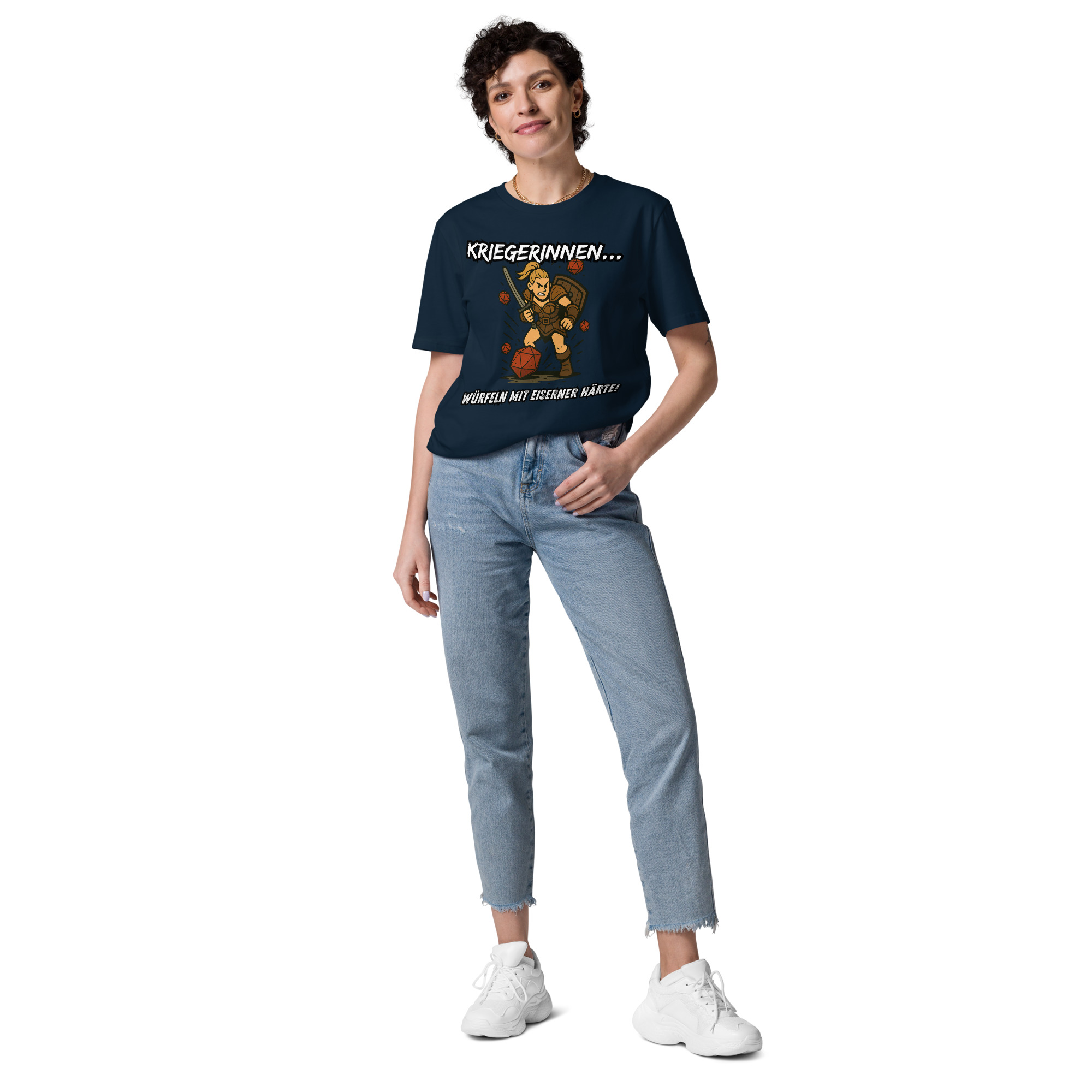 Kriegerinnen würfeln mit eiserner Härte - DTF-Unisex-Bio-Baumwoll-T-Shirt – Bild 3