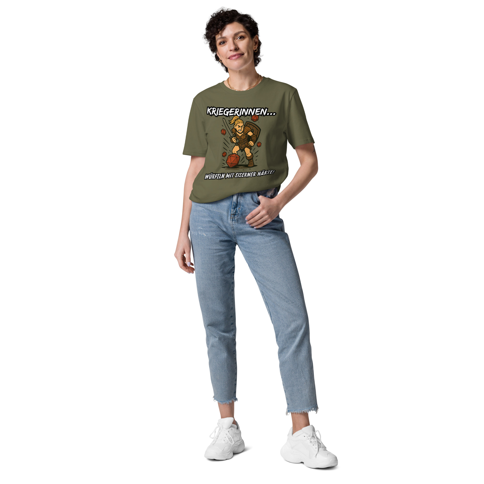 Kriegerinnen würfeln mit eiserner Härte - DTF-Unisex-Bio-Baumwoll-T-Shirt – Bild 15