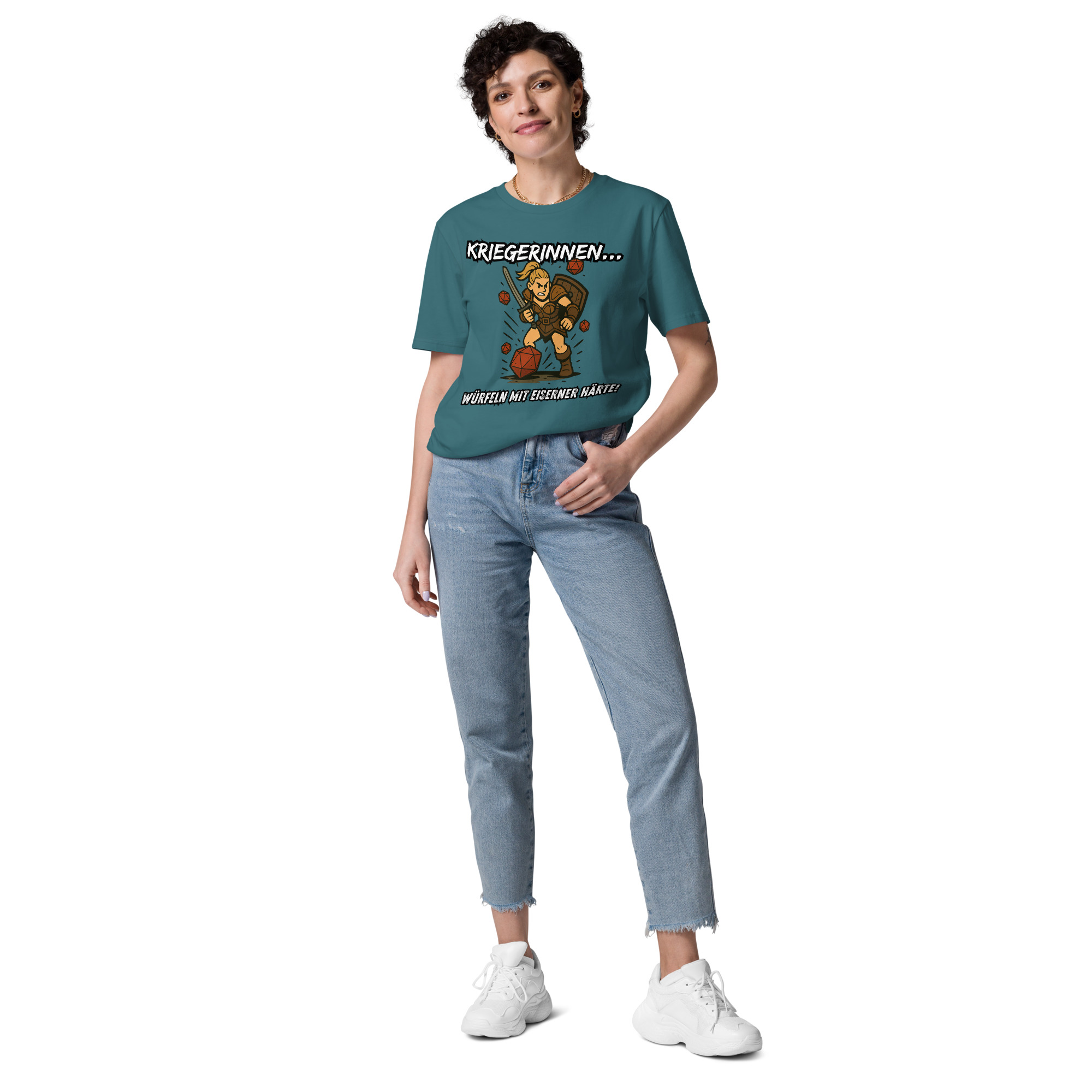 Kriegerinnen würfeln mit eiserner Härte - DTF-Unisex-Bio-Baumwoll-T-Shirt – Bild 13