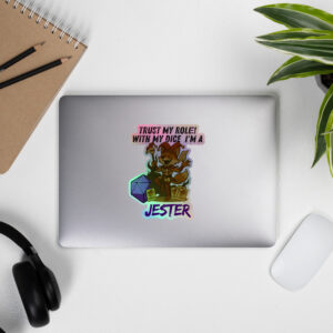 Dicefox Jester – Trust my roll(e)! - Holografische Kiss-Cut Aufkleber