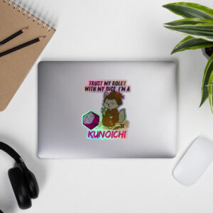 Dicefox Kunoichi – Trust my roll(e)! - Holografische Kiss-Cut Aufkleber