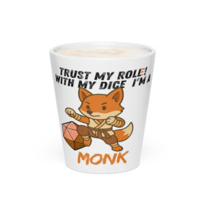 Dicefox Monk – Trust my roll(e)! - Milchkaffeetasse 12oz
