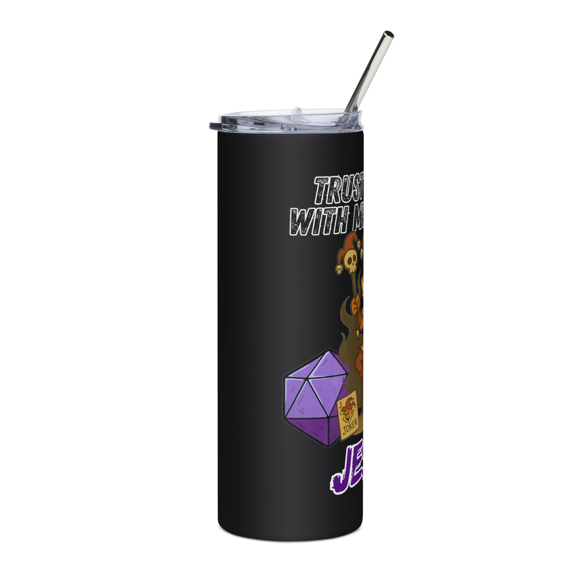 Dicefox Jester – Trust my roll(e)! - Edelstahlbecher 600ml (20oz) – Bild 4