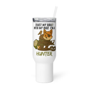 Dicefox Hunter – Trust my roll(e)! - Reisebecher mit Griff | 739 ml (25 oz) | 1.183 ml (40 oz)
