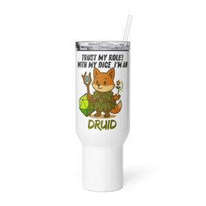 Dicefox Druid – Trust my roll(e)! - Reisebecher mit Griff | 739 ml (25 oz) | 1.183 ml (40 oz)