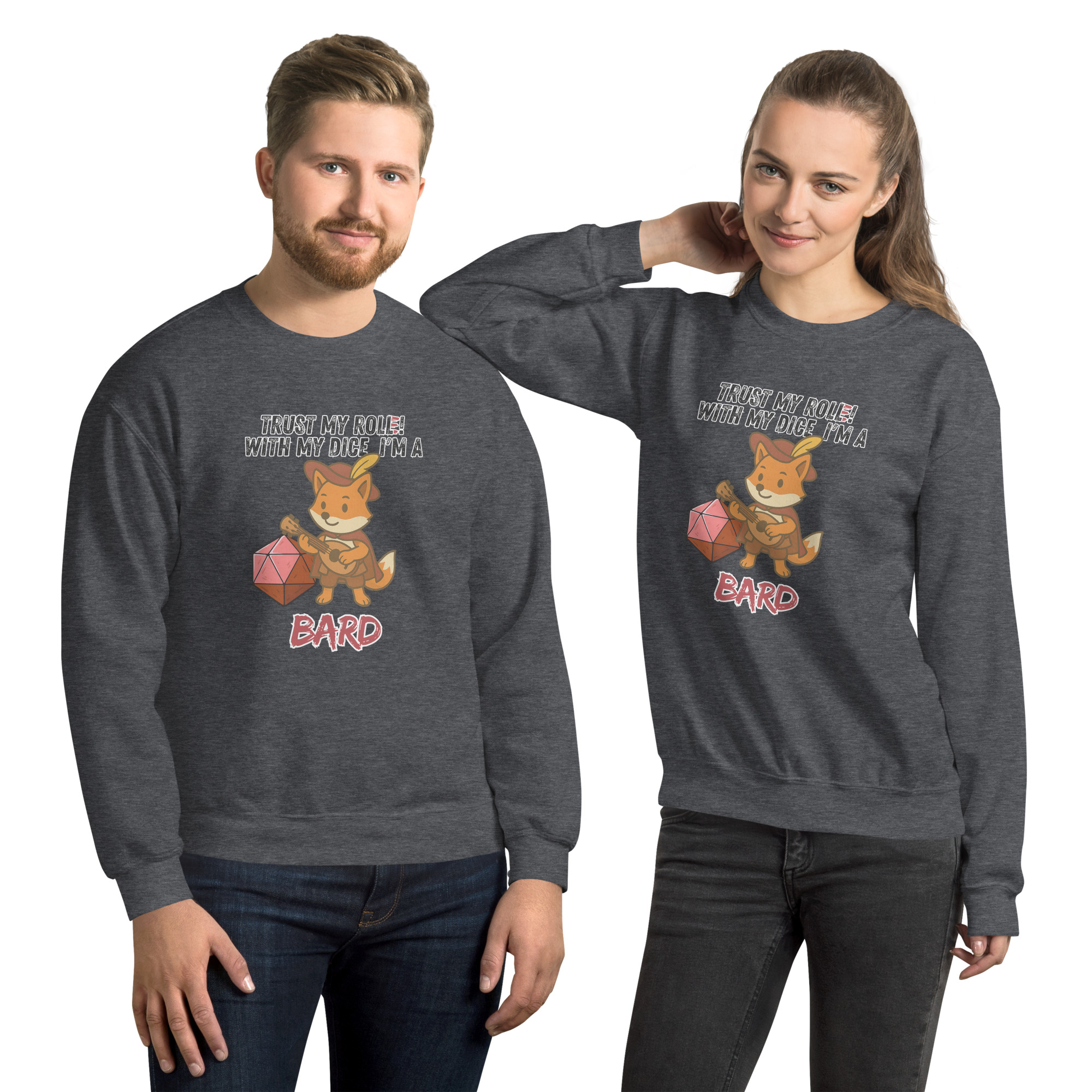 Dicefox Bard – Trust my roll(e)! - Unisex-Pullover – Bild 6