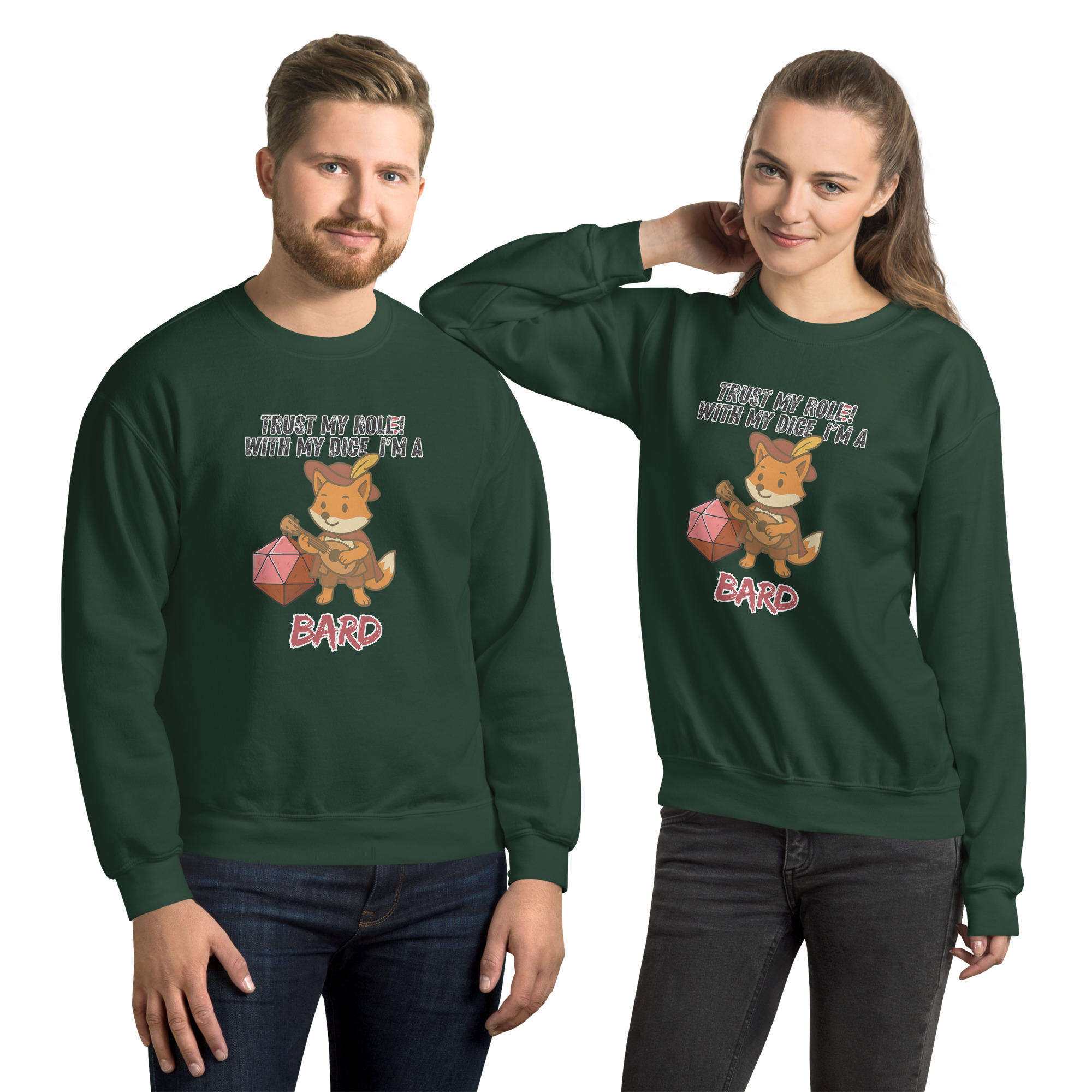 Dicefox Bard – Trust my roll(e)! - Unisex-Pullover – Bild 4