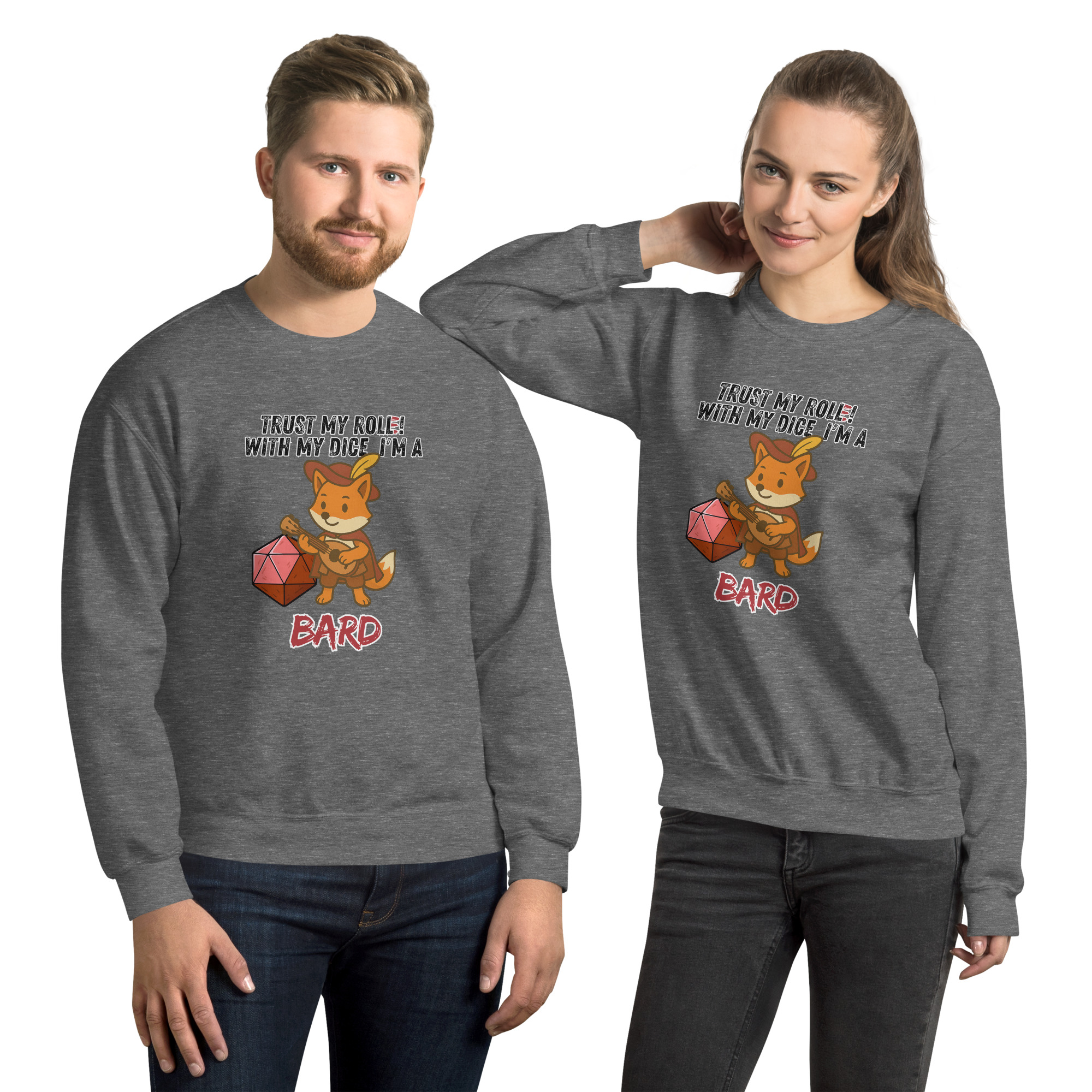 Dicefox Bard – Trust my roll(e)! - Unisex-Pullover – Bild 8