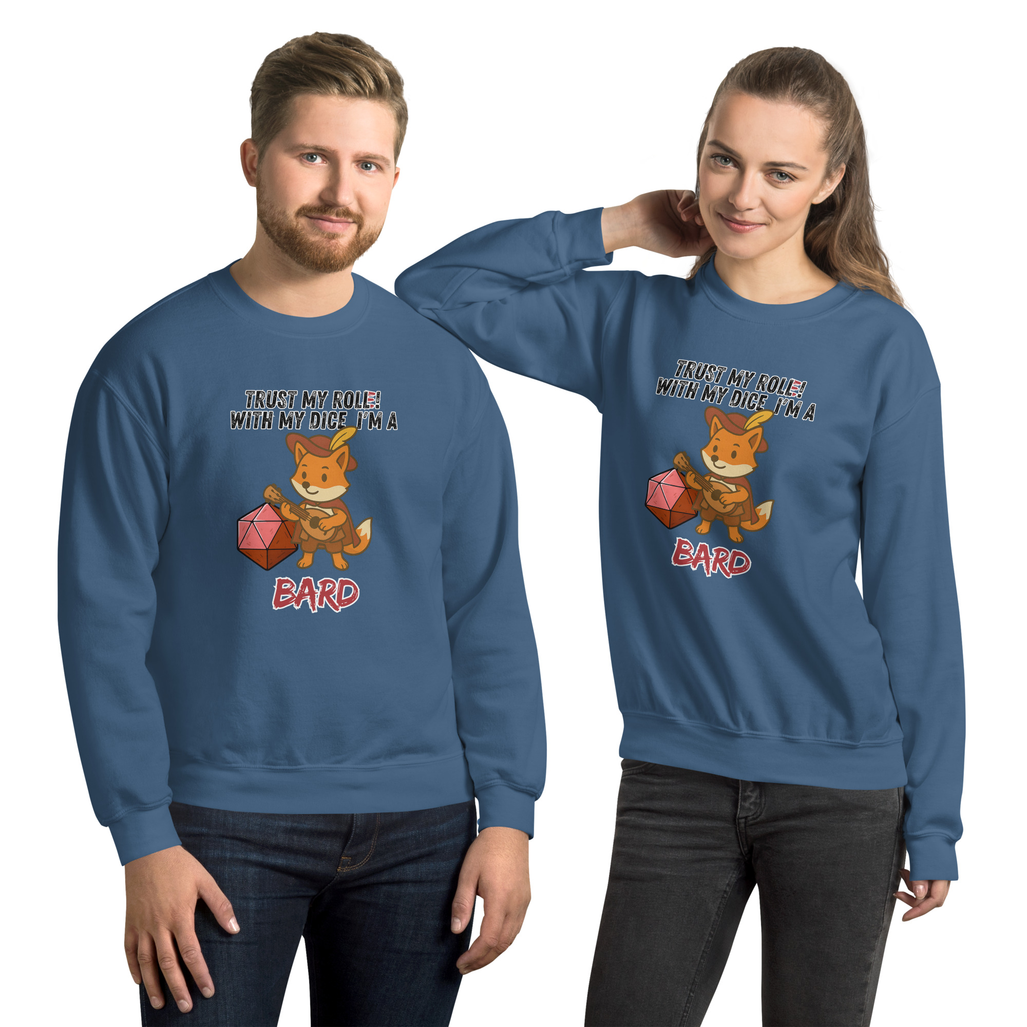 Dicefox Bard – Trust my roll(e)! - Unisex-Pullover – Bild 7