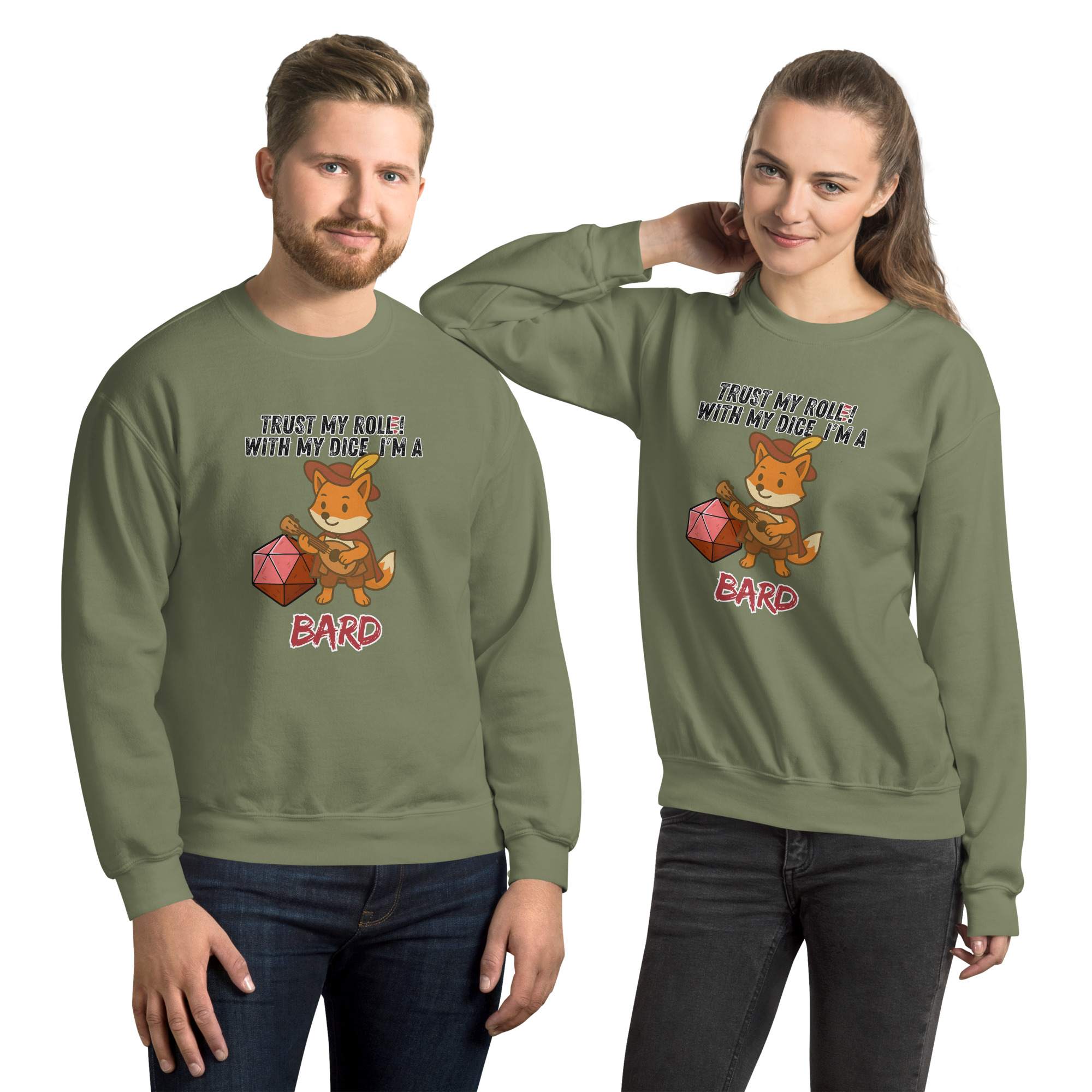 Dicefox Bard – Trust my roll(e)! - Unisex-Pullover – Bild 10