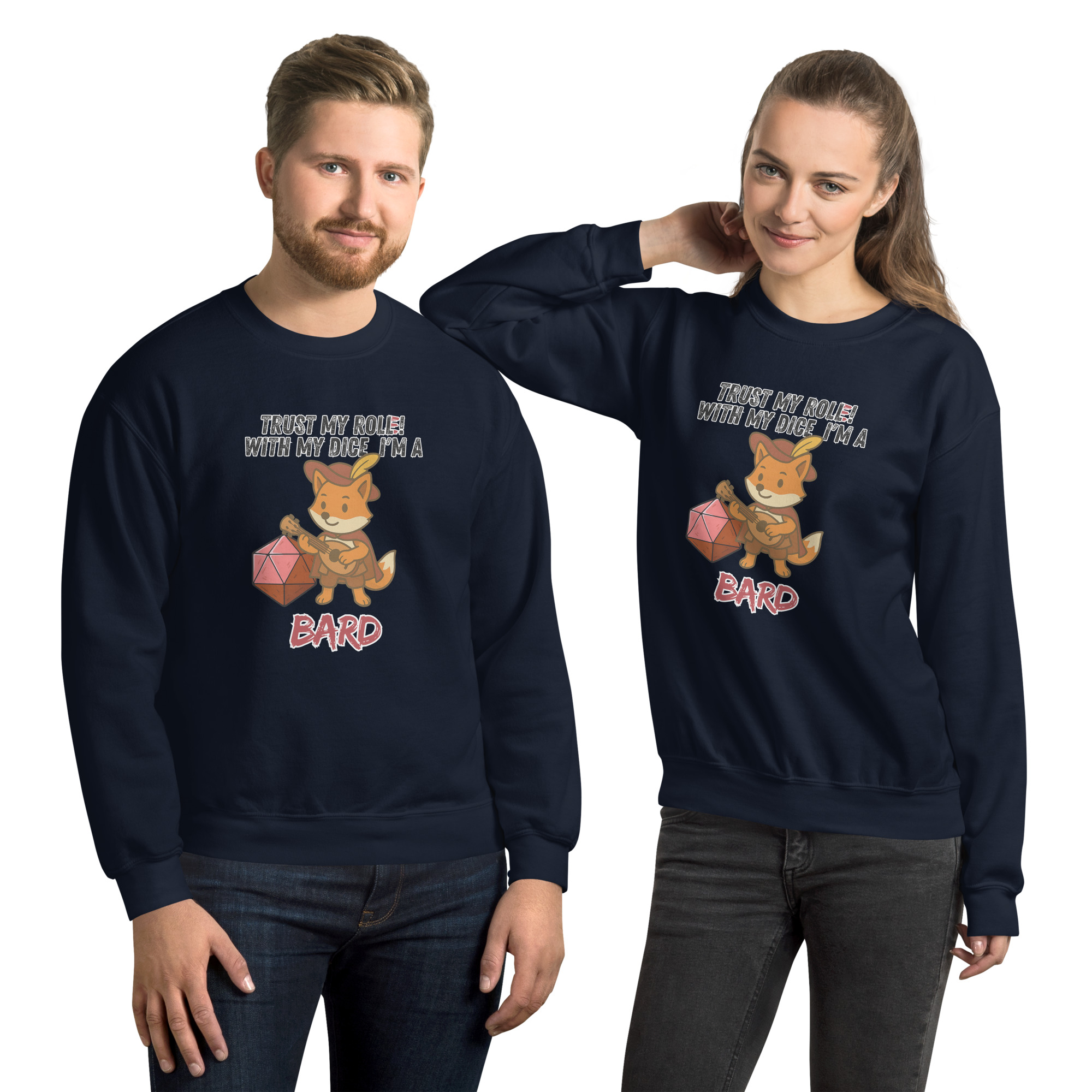 Dicefox Bard – Trust my roll(e)! - Unisex-Pullover – Bild 2