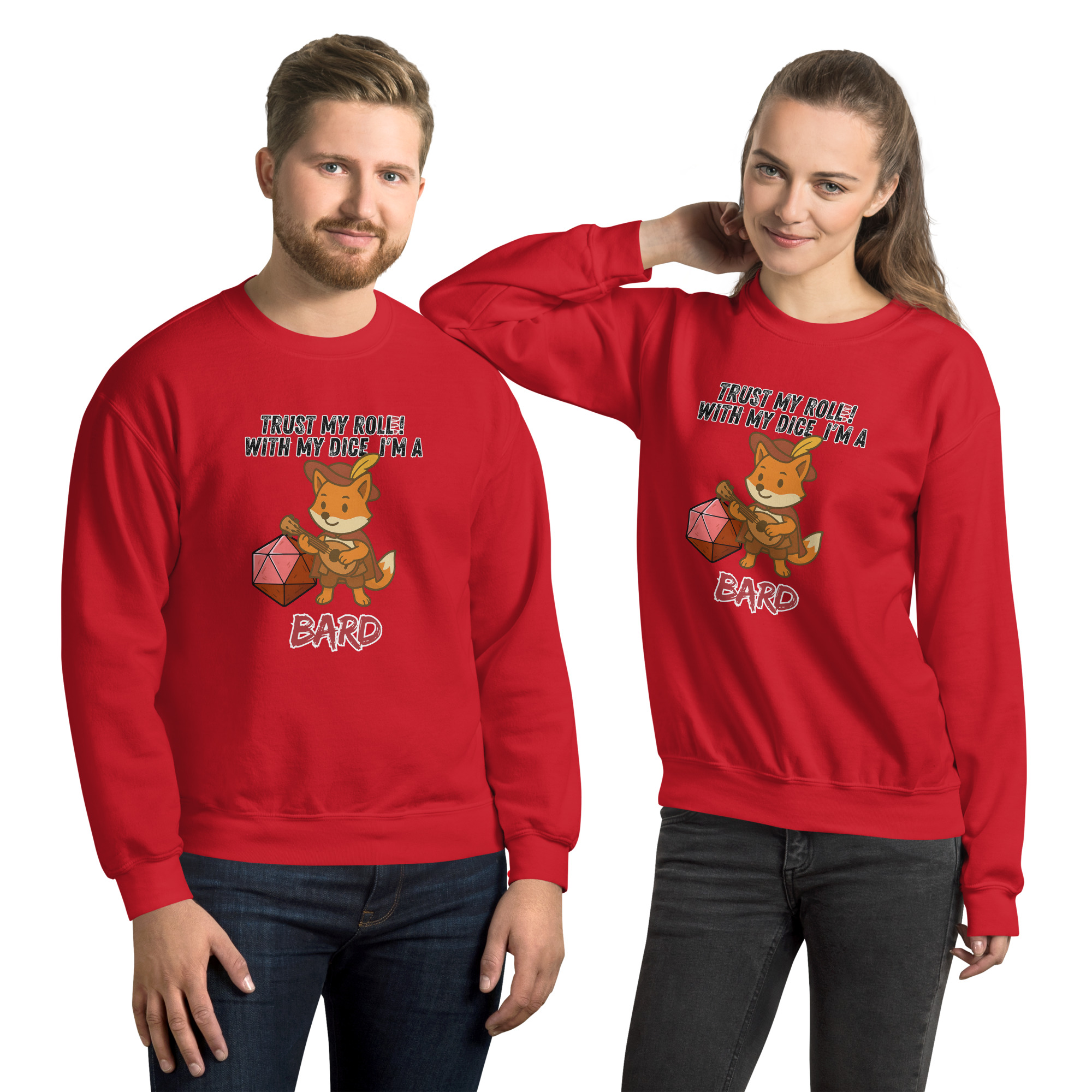 Dicefox Bard – Trust my roll(e)! - Unisex-Pullover – Bild 5