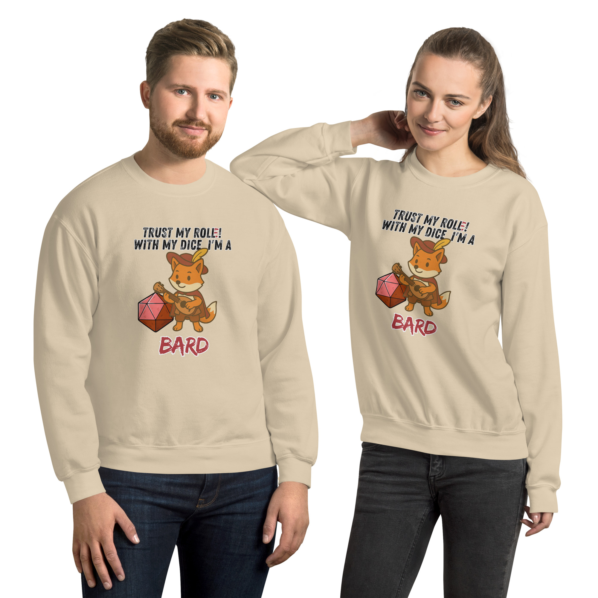 Dicefox Bard – Trust my roll(e)! - Unisex-Pullover – Bild 12