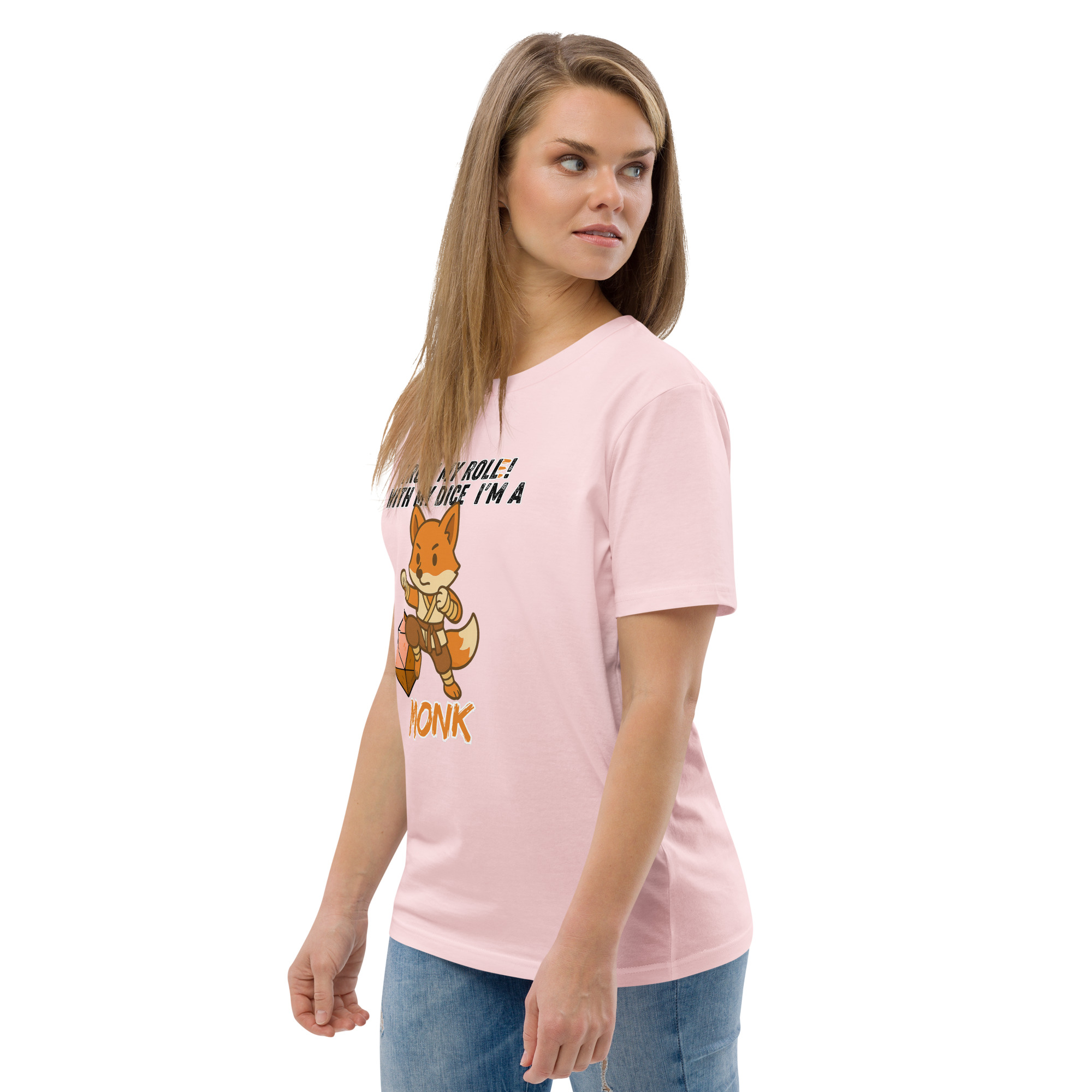 Dicefox Monk – Trust my roll(e)! - DTG-Unisex-Bio-Baumwoll-T-Shirt – Bild 88