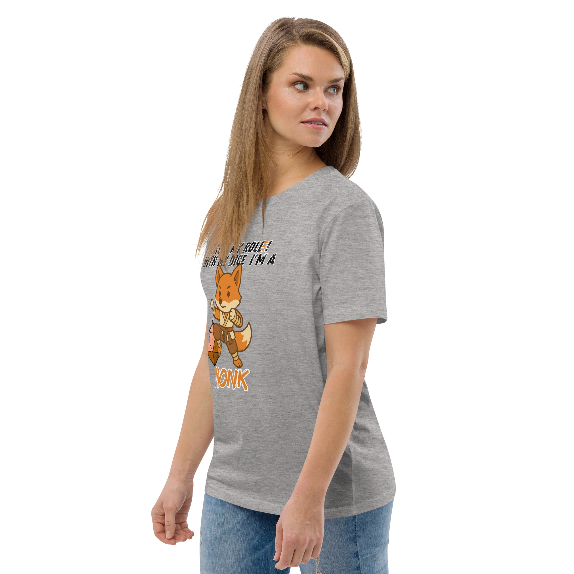 Dicefox Monk – Trust my roll(e)! - DTG-Unisex-Bio-Baumwoll-T-Shirt – Bild 67
