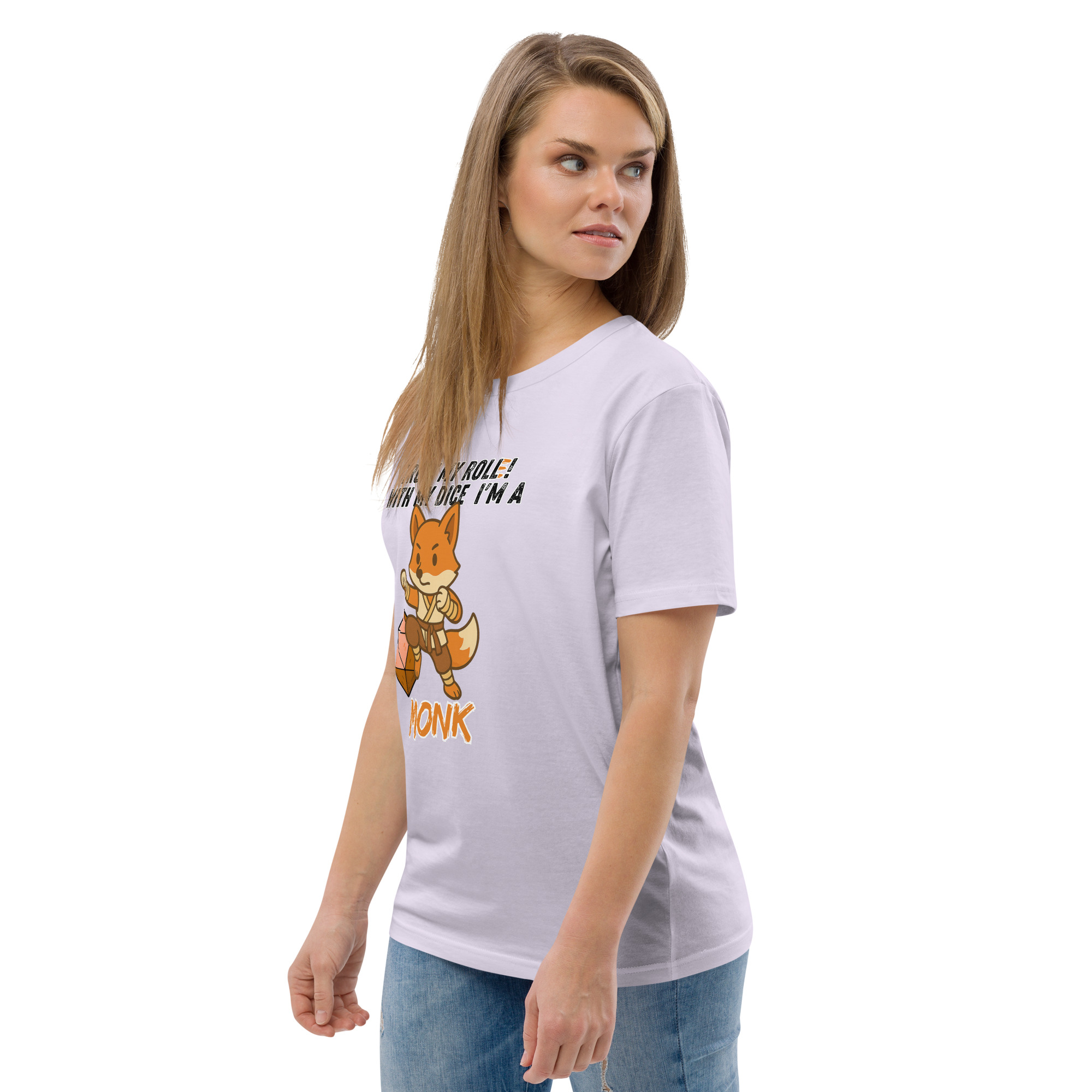 Dicefox Monk – Trust my roll(e)! - DTG-Unisex-Bio-Baumwoll-T-Shirt – Bild 95