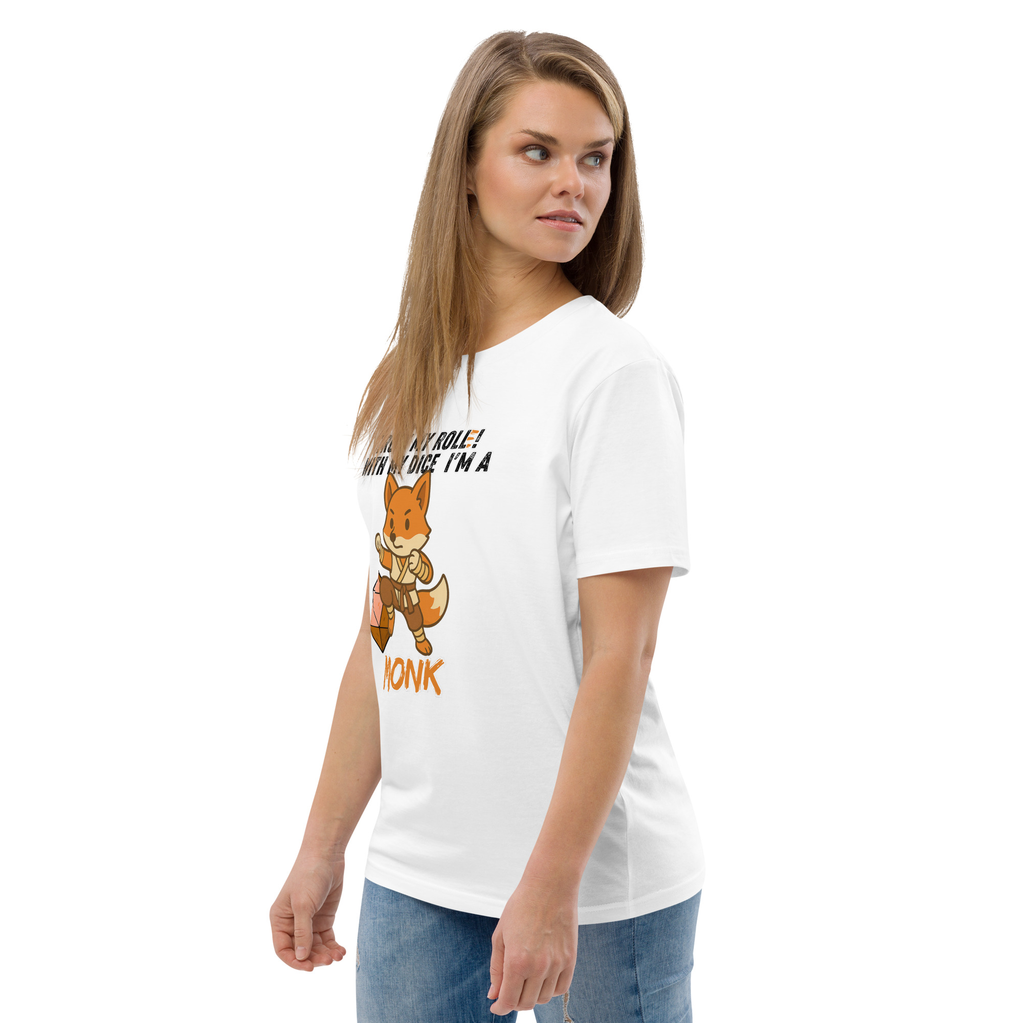 Dicefox Monk – Trust my roll(e)! - DTG-Unisex-Bio-Baumwoll-T-Shirt – Bild 102