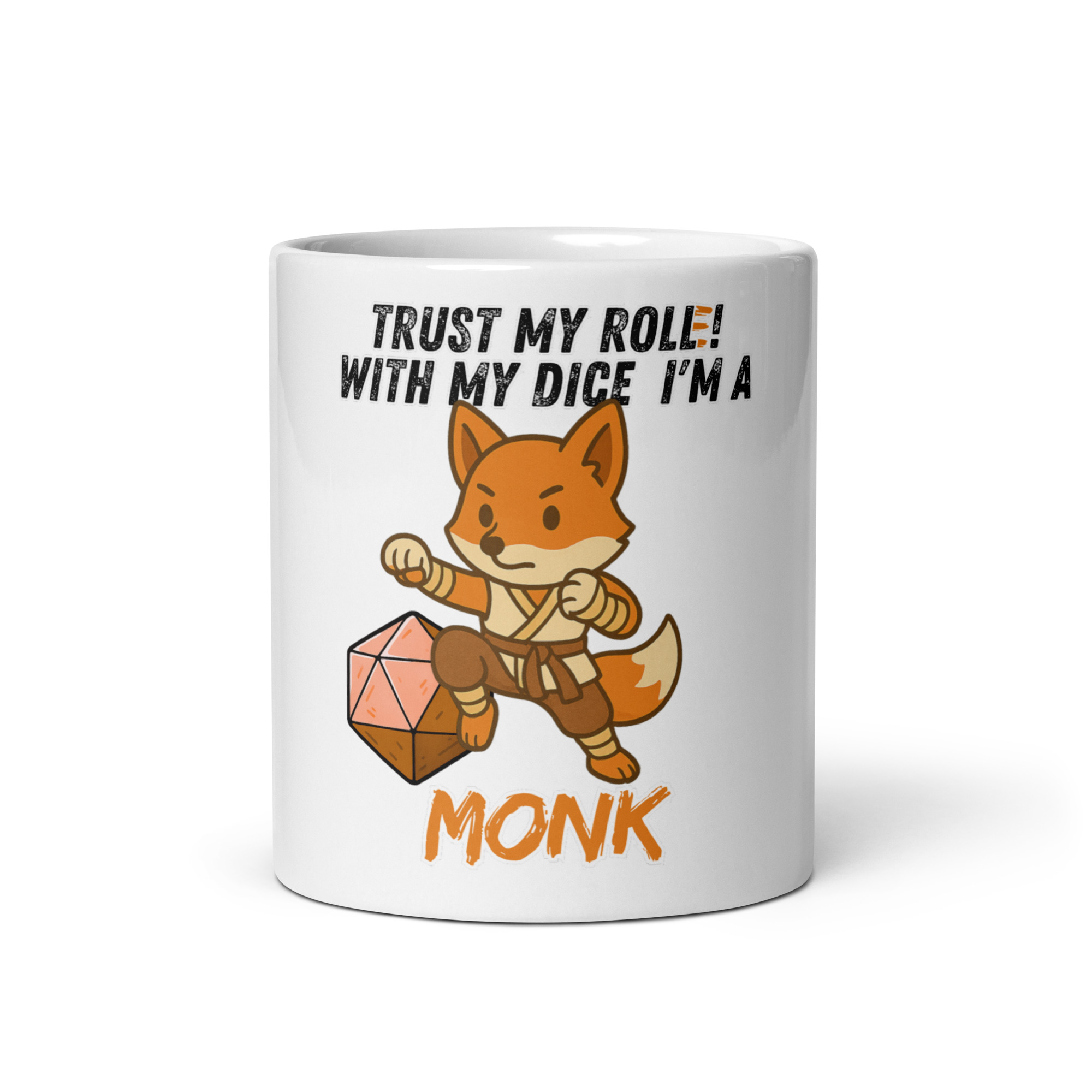 Dicefox Monk – Trust my roll(e)! - Weiße, glänzende Tasse 325ml (11oz) | 444ml (15oz) | 20oz – Bild 8
