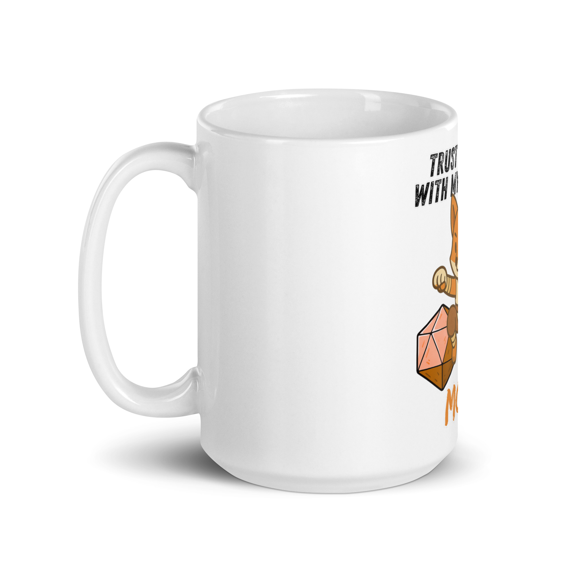 Dicefox Monk – Trust my roll(e)! - Weiße, glänzende Tasse 325ml (11oz) | 444ml (15oz) | 20oz – Bild 7