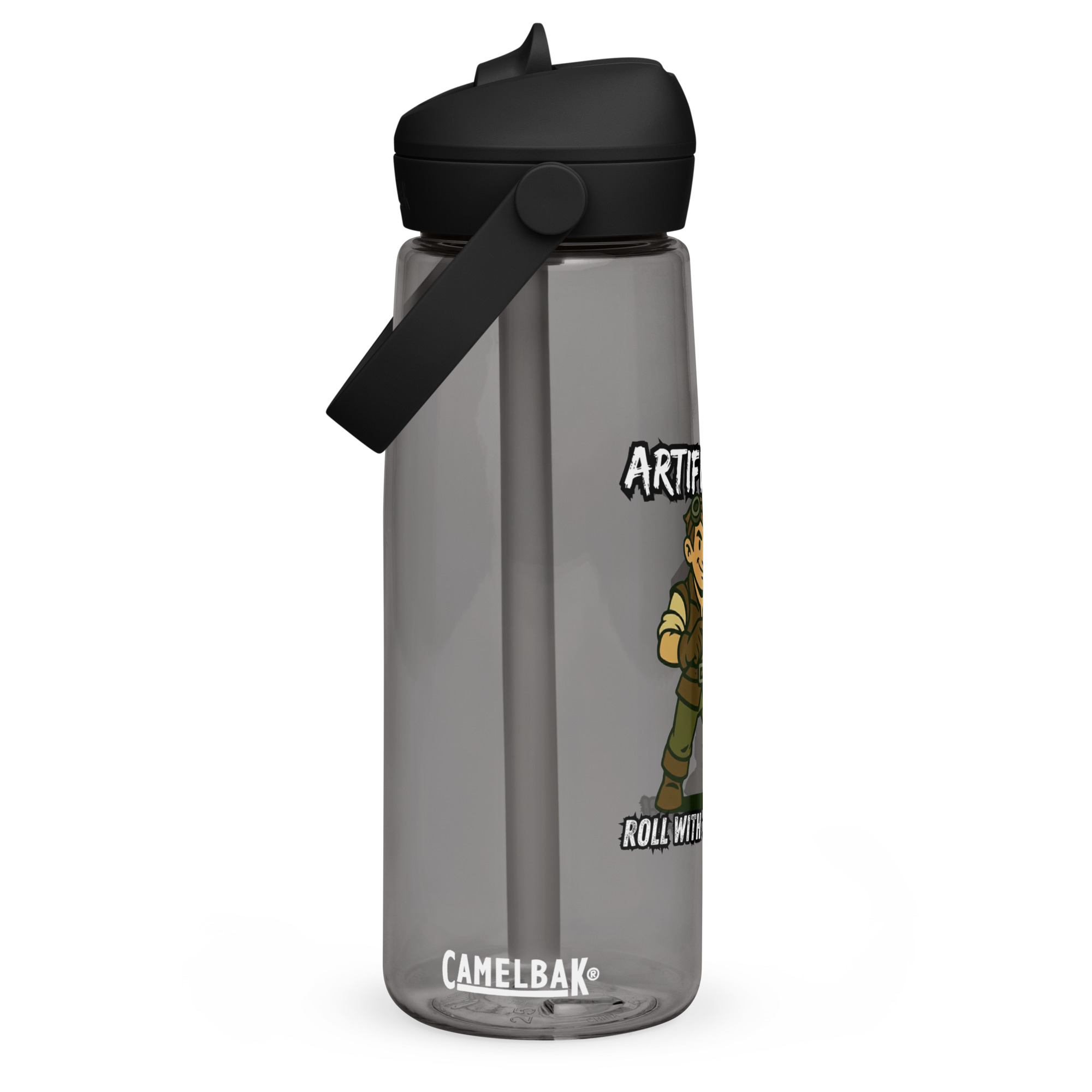Atrificers roll with attitude! - Wasserflasche mit umklappbarem Trinkhalm 739ml (25oz) – Bild 9