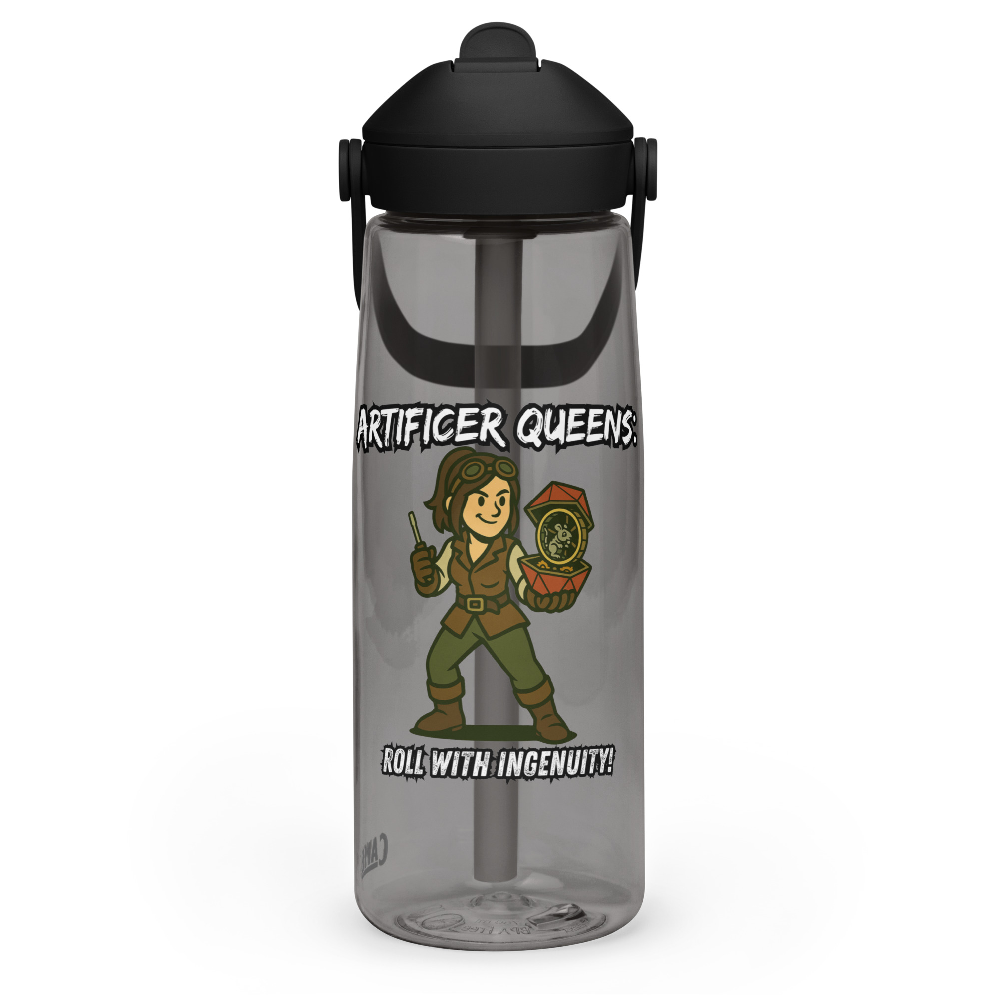 Atrificer Queens roll with attitude! - Wasserflasche mit umklappbarem Trinkhalm 739ml (25oz) – Bild 8