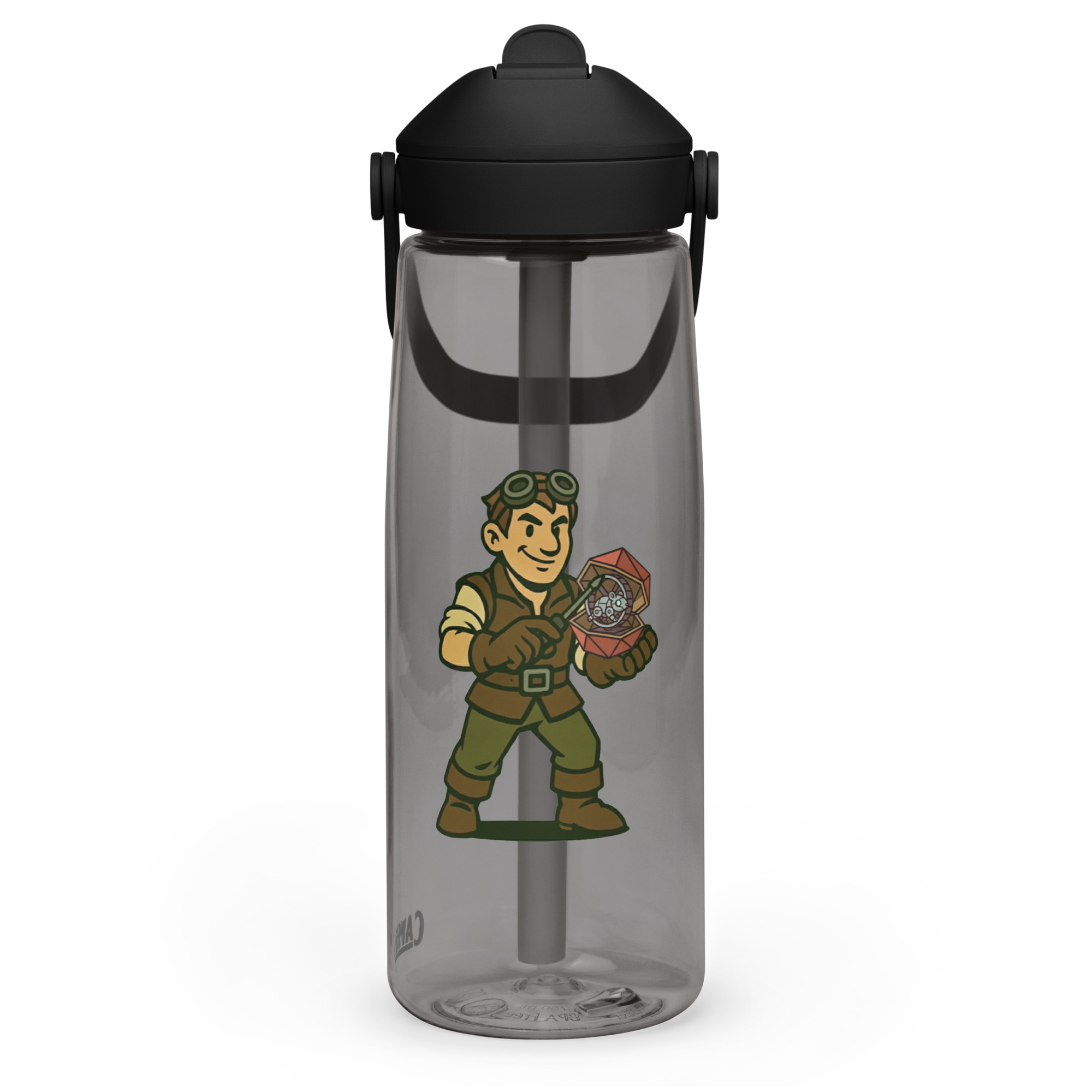Artificer – Gear & Dice Edition - Wasserflasche mit umklappbarem Trinkhalm 739ml (25oz) – Bild 8