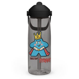 Tabletop Tyrant – Royal Meeple Edition - Wasserflasche mit umklappbarem Trinkhalm 739ml (25oz)