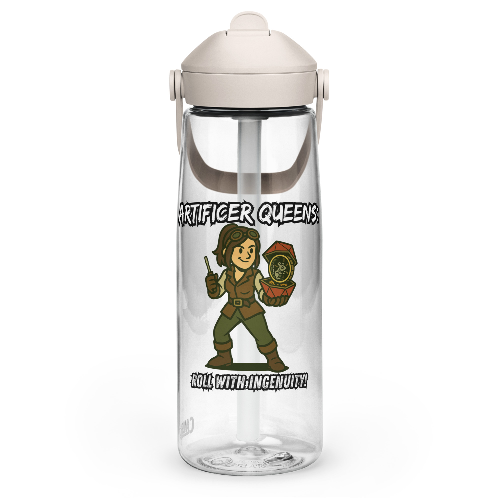 Atrificer Queens roll with attitude! - Wasserflasche mit umklappbarem Trinkhalm 739ml (25oz)