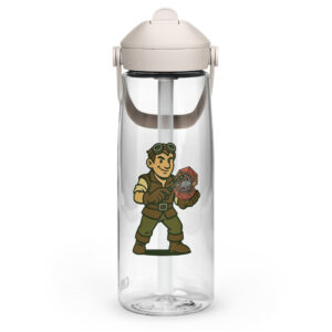 Artificer – Gear & Dice Edition - Wasserflasche mit umklappbarem Trinkhalm 739ml (25oz)