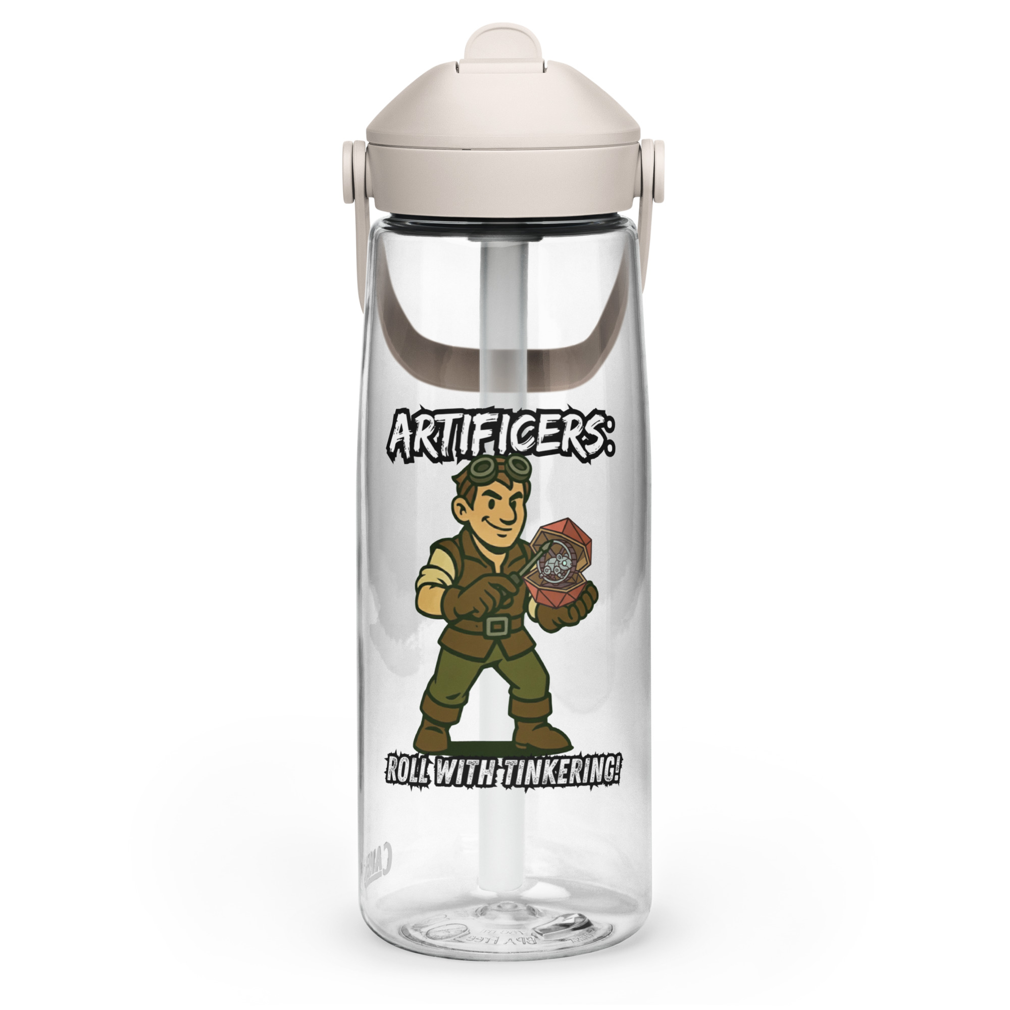 Atrificers roll with attitude! - Wasserflasche mit umklappbarem Trinkhalm 739ml (25oz) – Bild 2