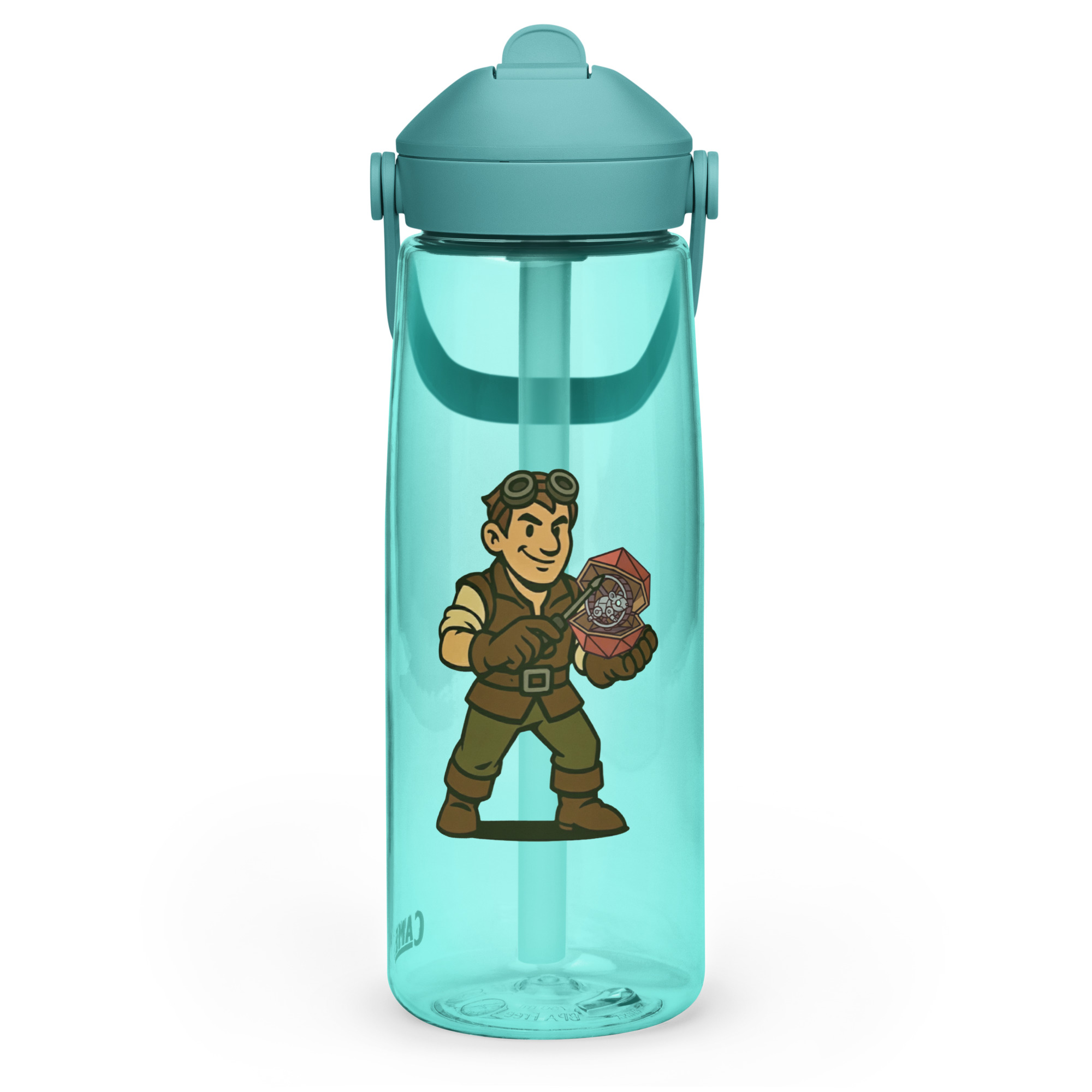 Artificer – Gear & Dice Edition - Wasserflasche mit umklappbarem Trinkhalm 739ml (25oz) – Bild 12