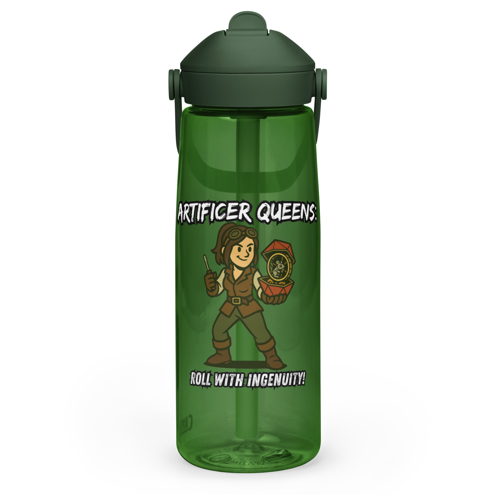 Atrificer Queens roll with attitude! - Wasserflasche mit umklappbarem Trinkhalm 739ml (25oz) – Bild 4