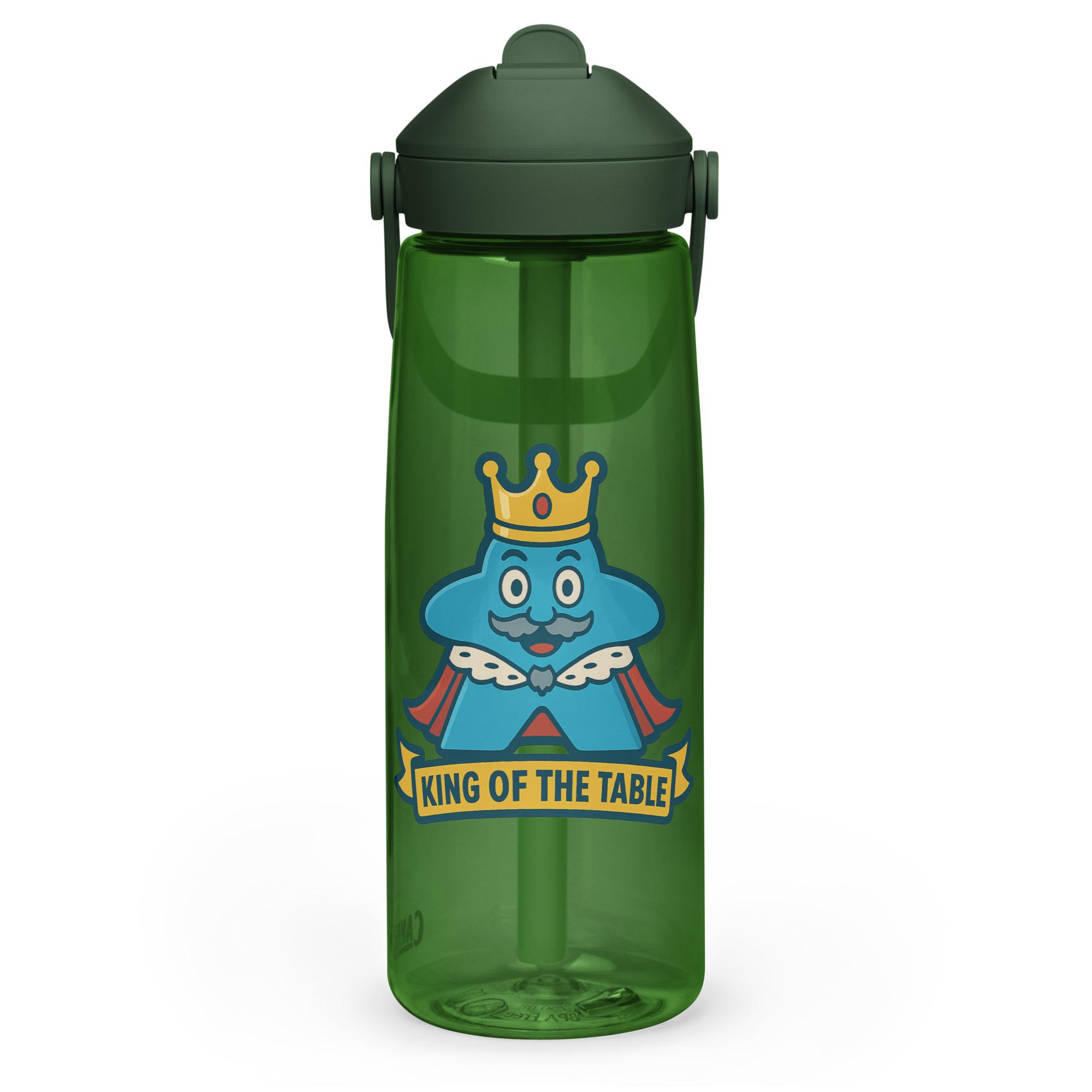 King of the Table – Royal Meeple Edition - Wasserflasche mit umklappbarem Trinkhalm 739ml (25oz) – Bild 4