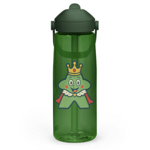 Royal green Meeple – Royal Meeple Edition - Wasserflasche mit umklappbarem Trinkhalm 739ml (25oz)