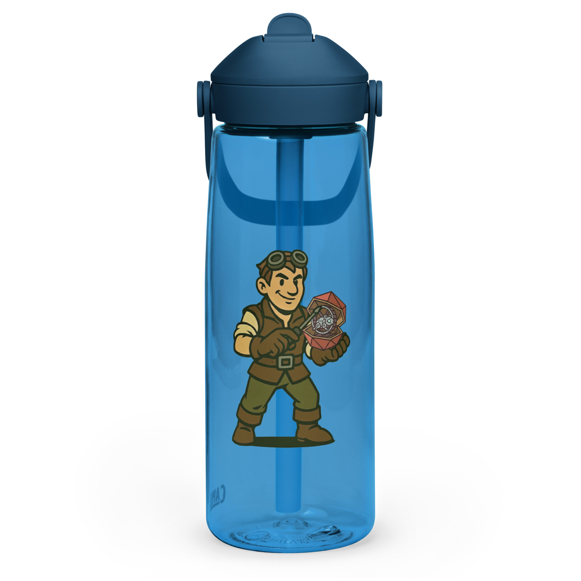 Artificer – Gear & Dice Edition - Wasserflasche mit umklappbarem Trinkhalm 739ml (25oz) – Bild 6
