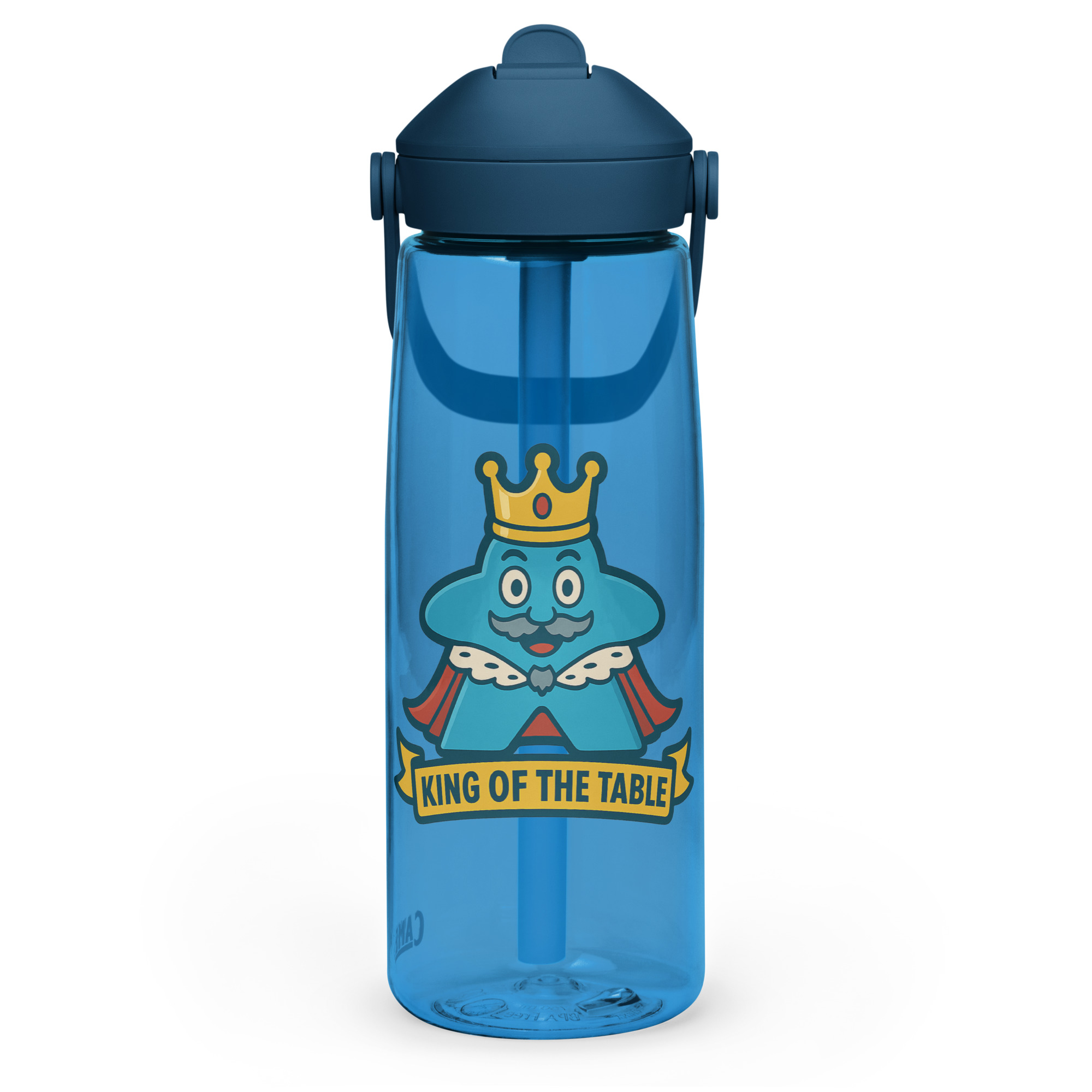 King of the Table – Royal Meeple Edition - Wasserflasche mit umklappbarem Trinkhalm 739ml (25oz) – Bild 2