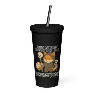 Dicefox Necromancer – Trust my roll(e)! – Thermobecher mit Strohhalm | 600 ml (20 oz)