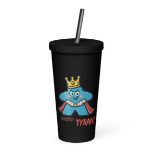 Tabletop Tyrant – Royal Meeple Edition - Thermobecher mit Strohhalm | 600 ml (20 oz)