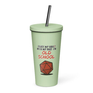 Trust old school roll(e)! – Thermobecher mit Strohhalm | 600 ml (20 oz)