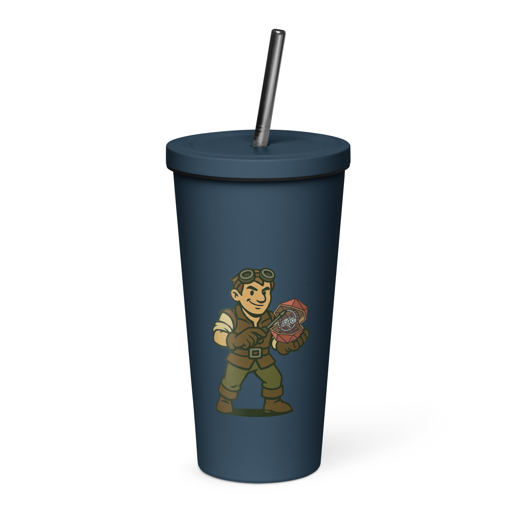 Artificer – Gear & Dice Edition - Thermobecher mit Strohhalm | 600 ml (20 oz) – Bild 6