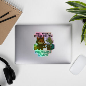 Dicefox Multiclass Talent – Trust my roll(e)! - Holografische Kiss-Cut Aufkleber