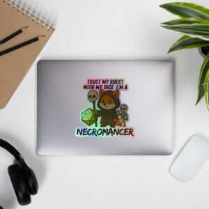 Dicefox Necromancer – Trust my roll(e)! - Holografische Kiss-Cut Aufkleber