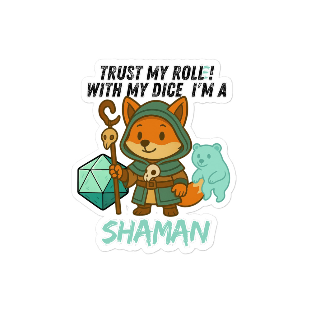 Dicefox Shaman – Trust my roll(e)! - Blasenfreie Aufkleber – Bild 3
