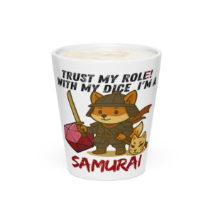 Dicefox Samurai – Trust my roll(e)! - Milchkaffeetasse 12oz
